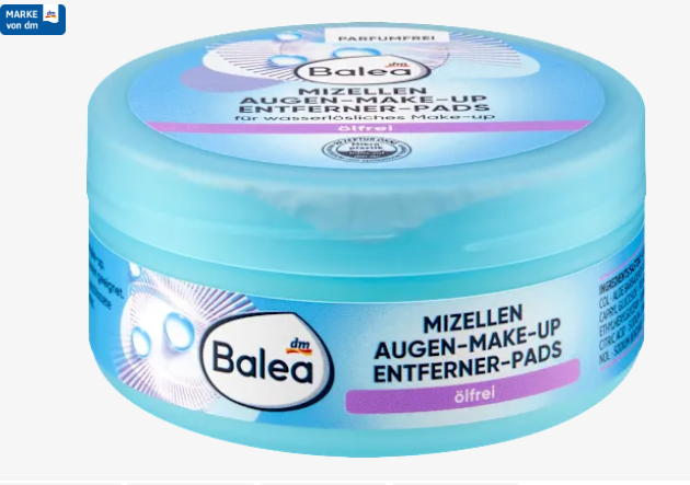 Balea Mizellen Augen Make-up Entferner Pads 50u - pot bleu sans huile parfumfrei micellaire