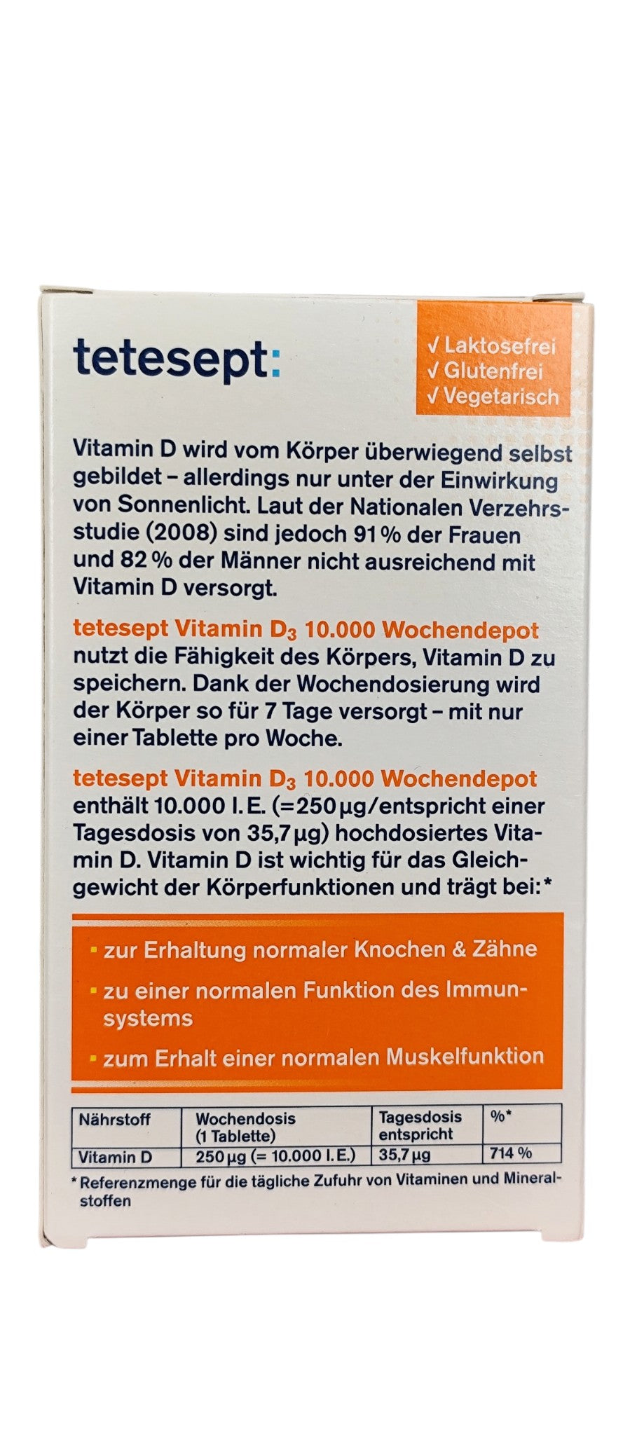 Vitamine D3 10 000 UI Wochendepot tetesept, 12 comprimés