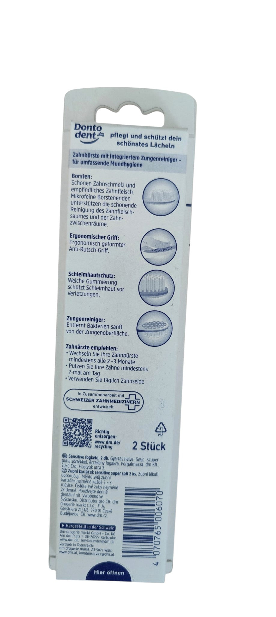 Brosse à dents ultra-souple pour dents sensibles, lot de 2
