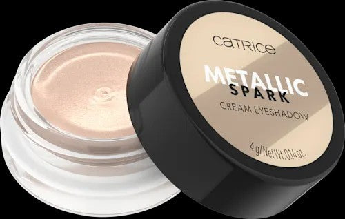 Catrice Metallic Spark 010 – pot ouvert texture crème champagne