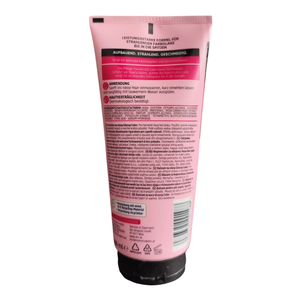 Après-Shampoing Glossy Color Rose Sauvage & Huile de Ricin Balea Professional, 200 ml