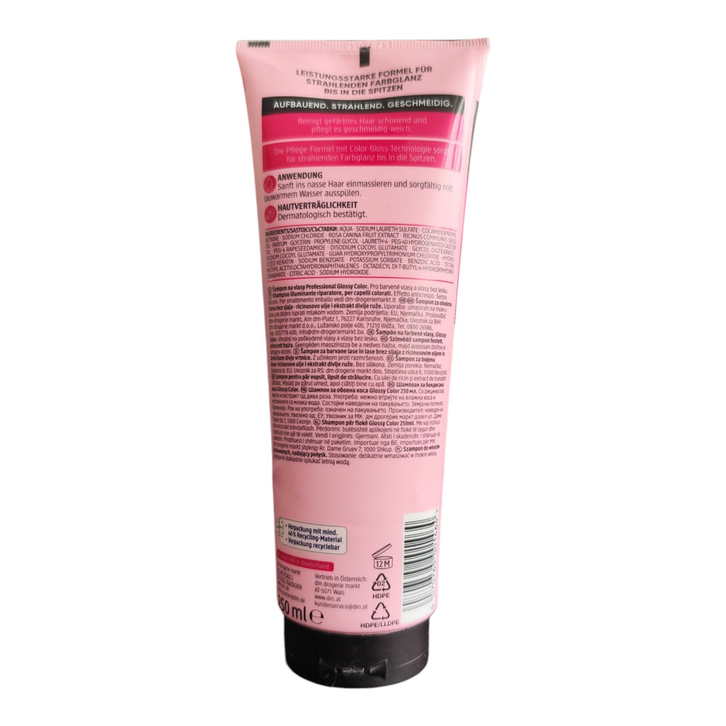 Shampoing Glossy Color Rose Sauvage & Huile de Ricin Balea Professional, 250 ml