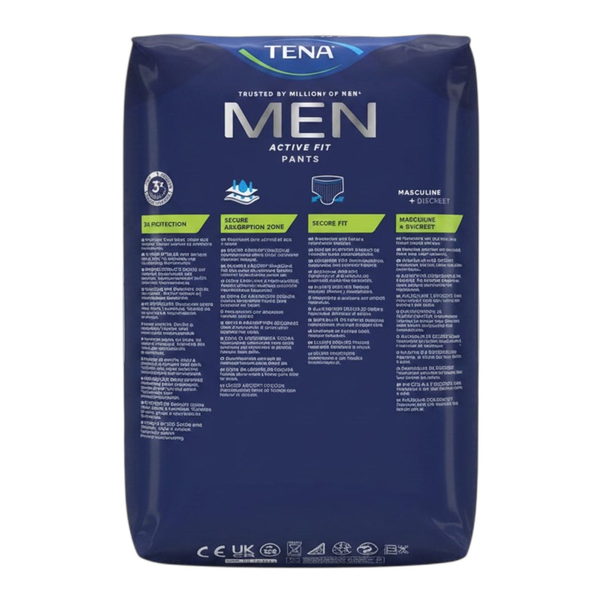Culottes d’incontinence pour hommes, grandes tailles L/XL, lot de 8
