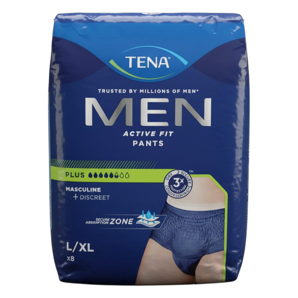 Culottes d’incontinence pour hommes, grandes tailles L/XL, lot de 8