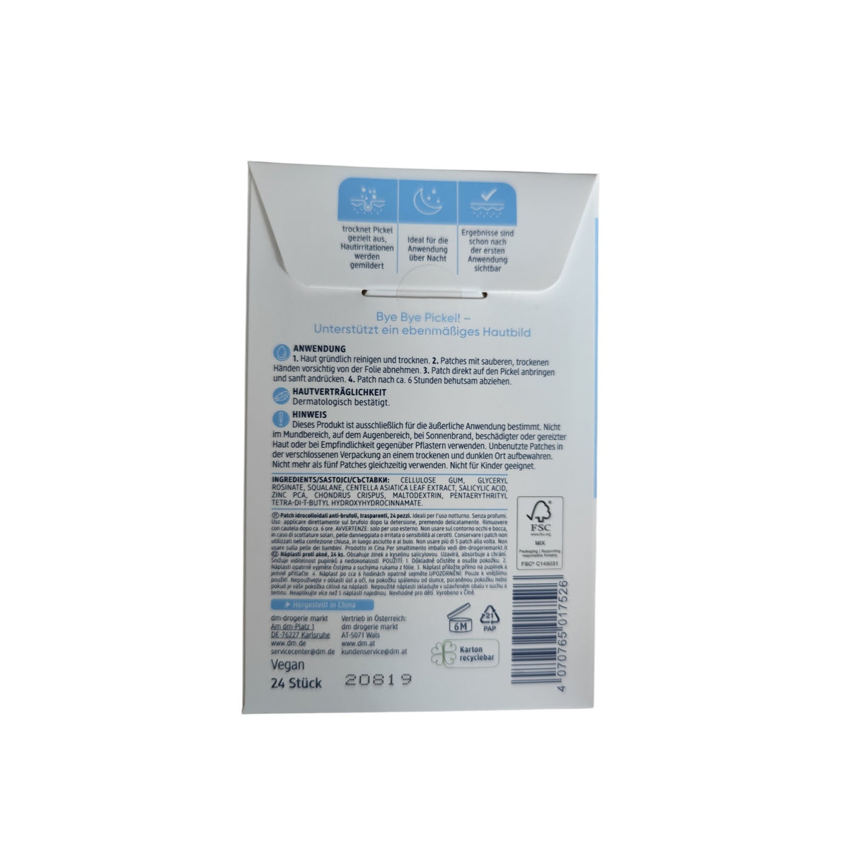 Patchs anti-acné hydrocolloïdes Balea, 24 unités