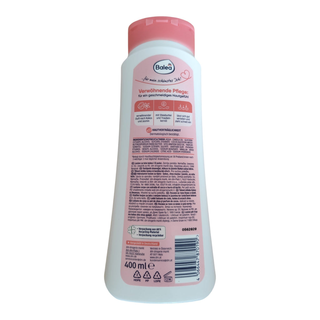 Lait Corporel Noix de Coco & Karité Balea, 400 ml