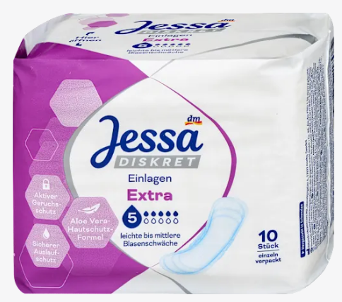 Jessa Diskret Extra protections incontinence x10 - emballage violet et blanc niveau 5