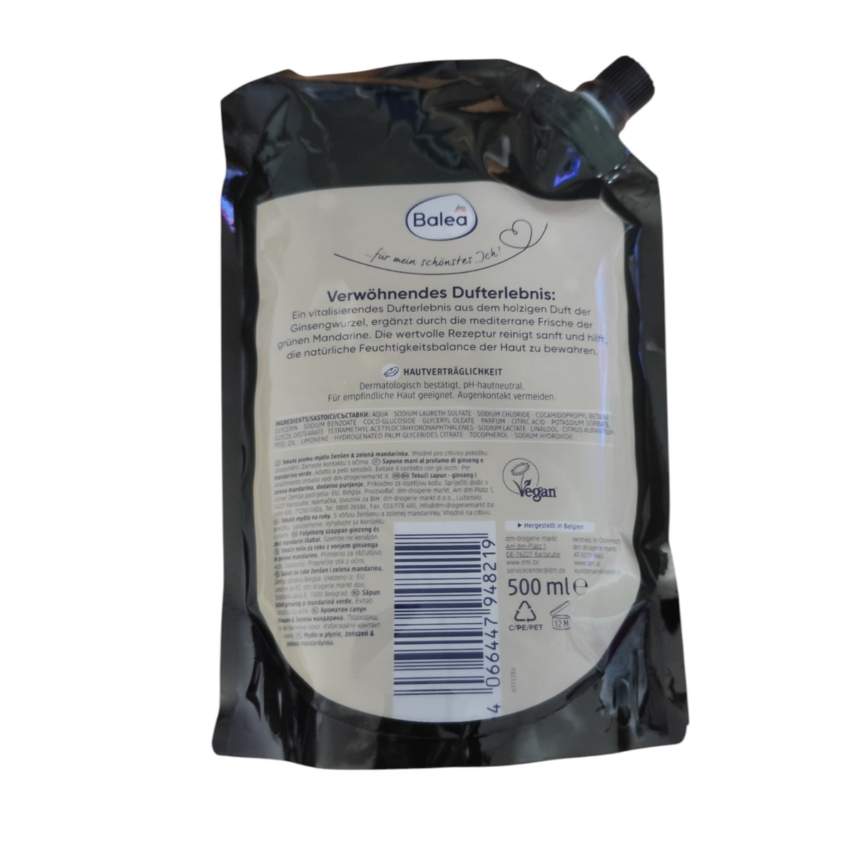 Recharge de savon liquide Ginseng et Mandarine Verte, 500 ml