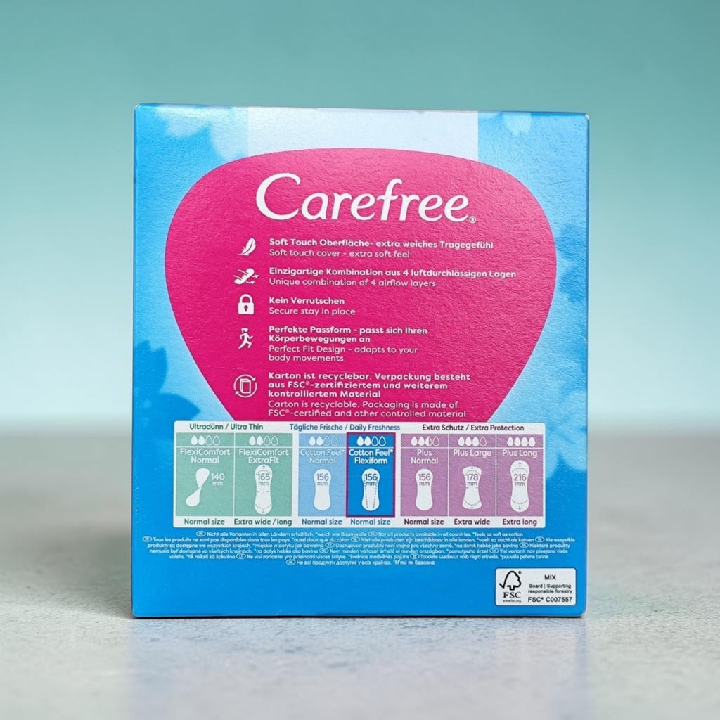 Protège-slips Carefree Cotton Feel Flexiform sans parfum, 56 unités