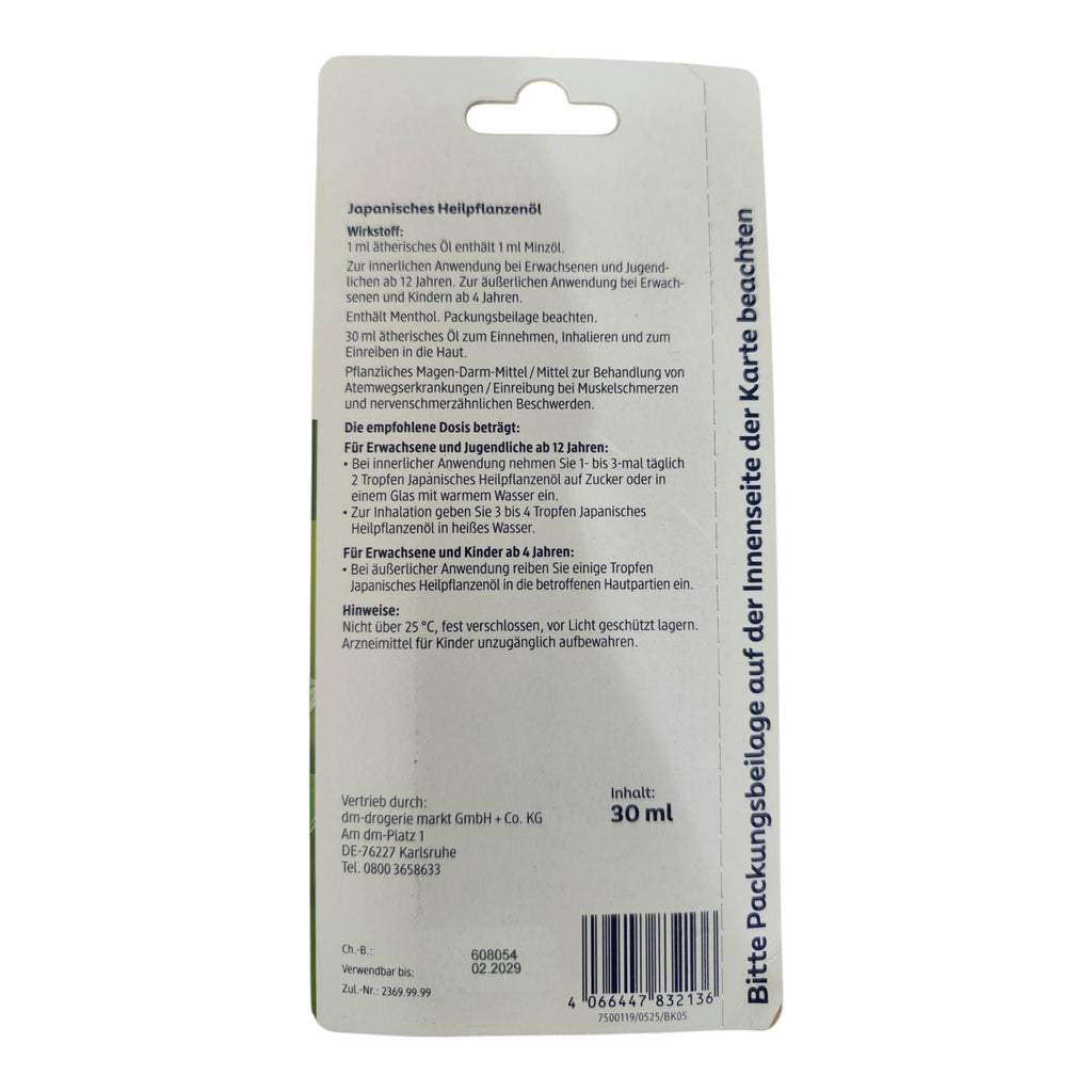 Huile de plante médicinale japonaise Mivolis, 30 ml