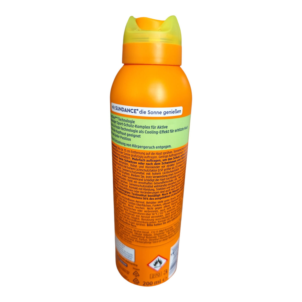 Spray solaire transparent pour le sport, FPS 50, 200 ml