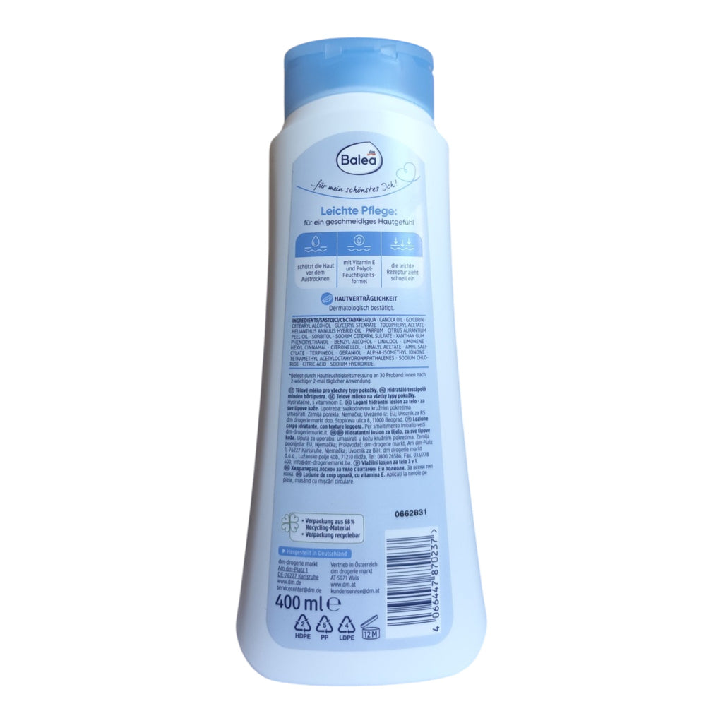 Lait Corporel Léger Vitamine E Balea, 400 ml