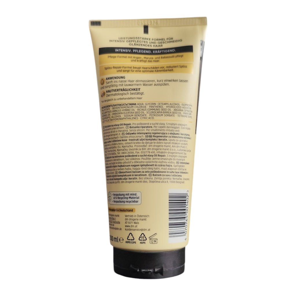 Shampoing Réparateur Intensif Triple Huile & Kératine Balea Professional, 250 ml