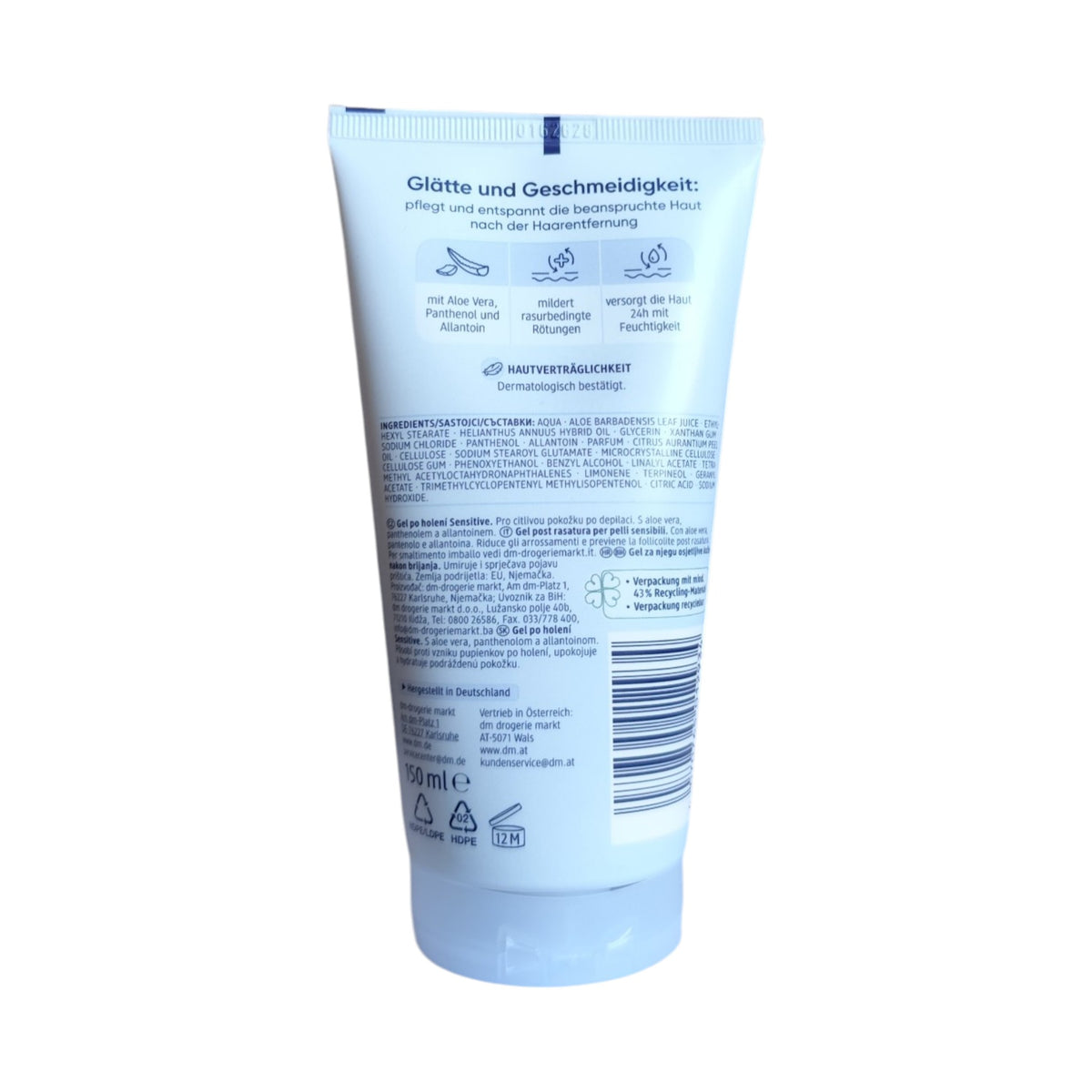 Gel Après-Rasage Sensitive Aloe Vera & Panthénol Balea, 150 ml