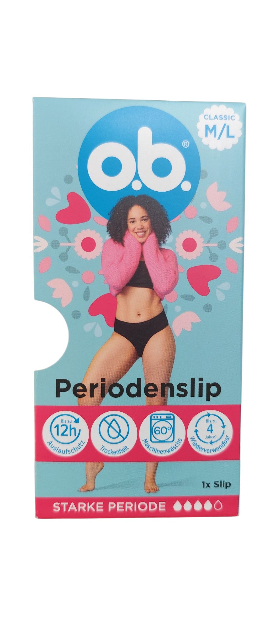 Culotte menstruelle noire, taille M/L, 1 piece