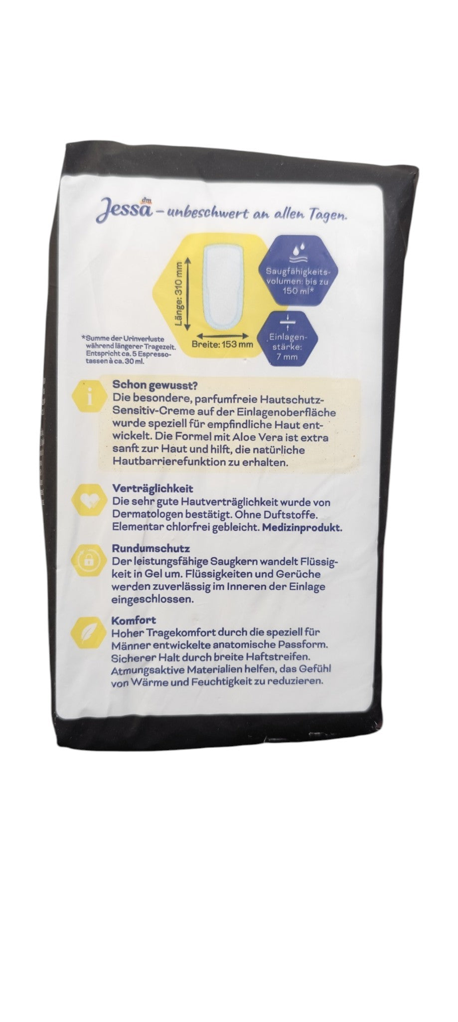 Protections pour incontinence masculine, niveau 2, moyenne, lot de 10